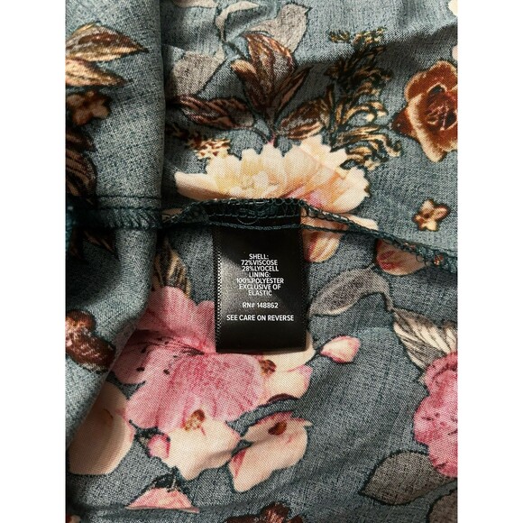 Torrid 2 Dress Real Green Floral Challis‎ Tiered Skater Corset Back Plus Strappy - Picture 9 of 10